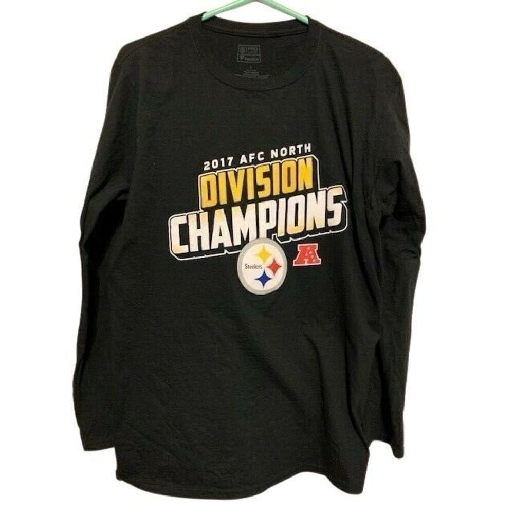 PITTSBURGH STEELERS 2017 AFC DIVISION CHAMPS SIZE LARGE LONG SLEEVED T-SHIRT